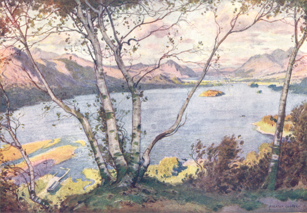 CUMBRIA. Lake district. Derwent Water & Bassenthwaite Lake from High lodore 1908